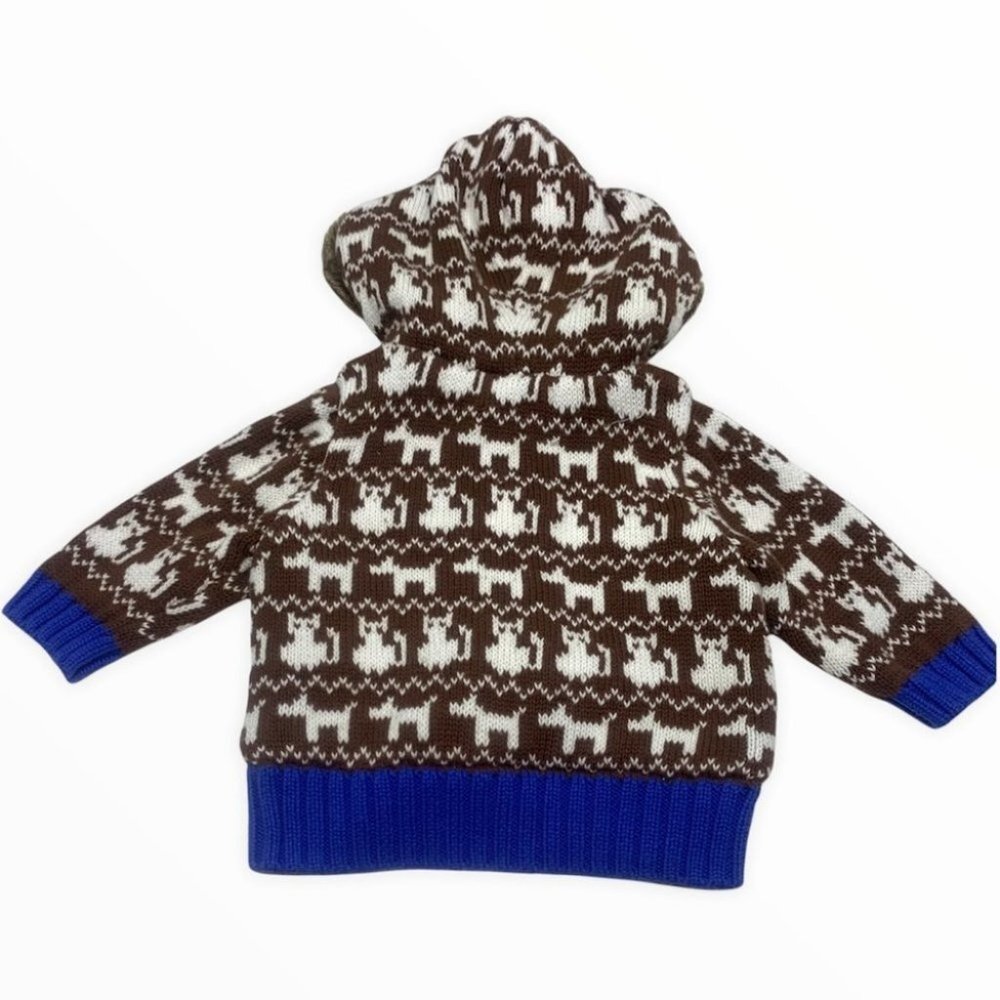 •, Hanna Andersson Cat Dog Knit Jacket Fur Hood Unisex - Picture 3 of 11